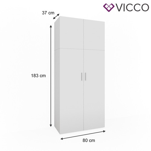 Vicco armario Ingo blanco - 2 puertas armario multiusos universal armario de - Imagen 3 de 8