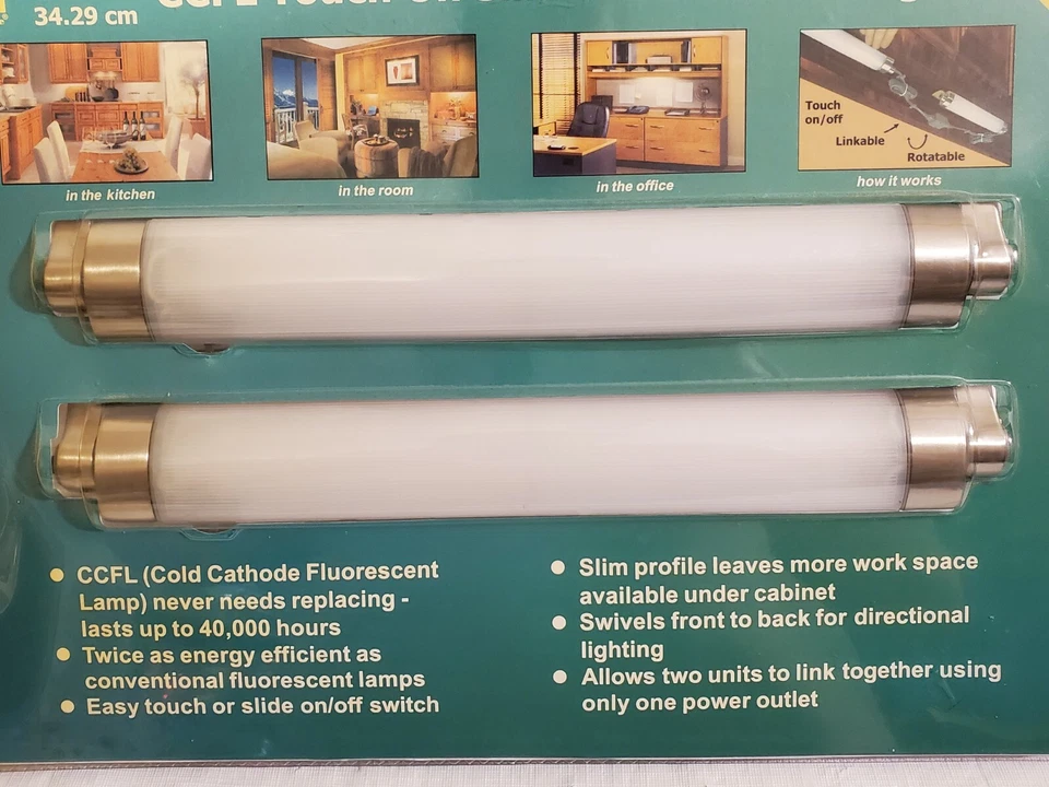 2 Pack Megabrite CCFL Touch On Slim Linkable Under Cabinet Light 13.5" New NOS - Image 2 of 4