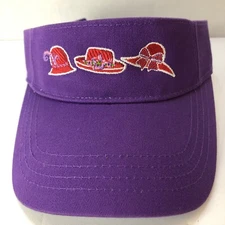 Red Hat Society Embroidered Golf Visor Womens Size One Size Adjustable Purple 