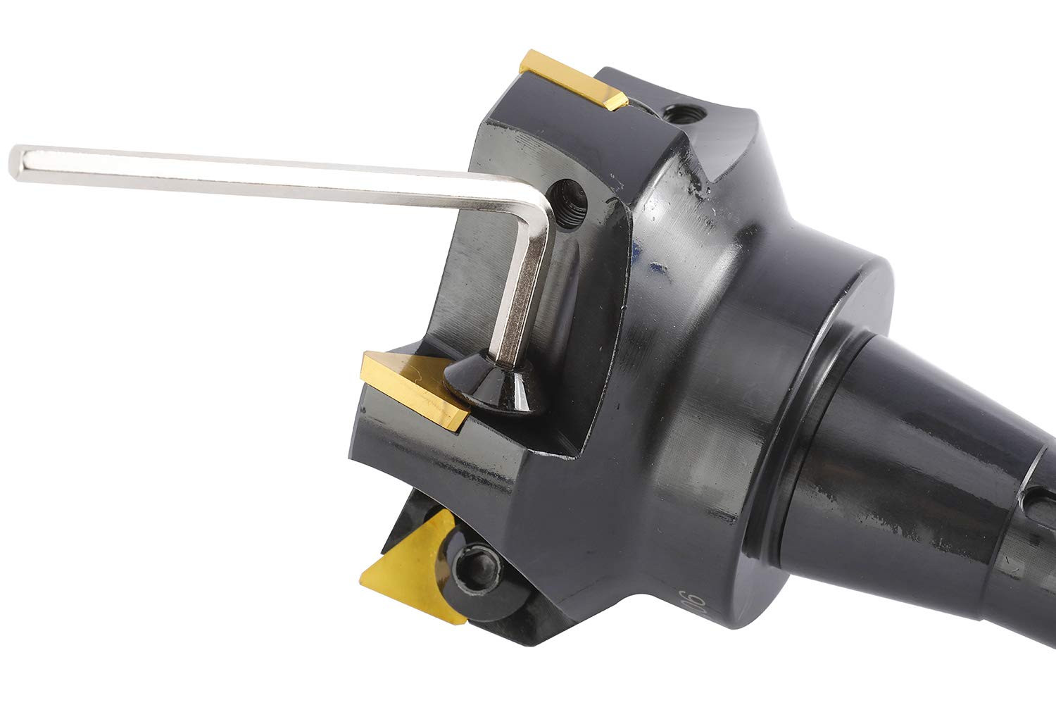 3'' Carbide Indexable End Mill, R8 Shank, 5 Flute, with Tpg322 Inserts