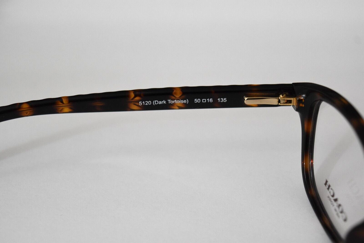 Coach HC 6067 5120 Dark‎ Tortoise Brown Sunglasses, 50-16-135 H19855 Coach Eyeglass Frames 5120 Dark Tortoise 52{}16 135 HC6067  main image 3