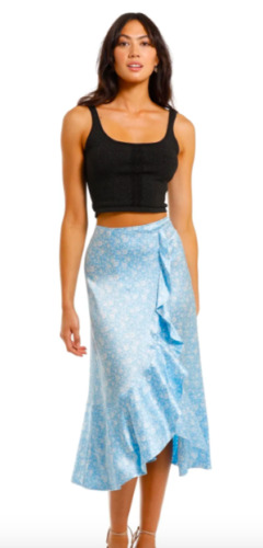 Ganni Silk Stretch Satin Long Skirt Size 4 - image 1