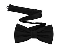 Men's Pre-Tied Satin Formal Tuxedo Bowtie L- adults,full age B Black