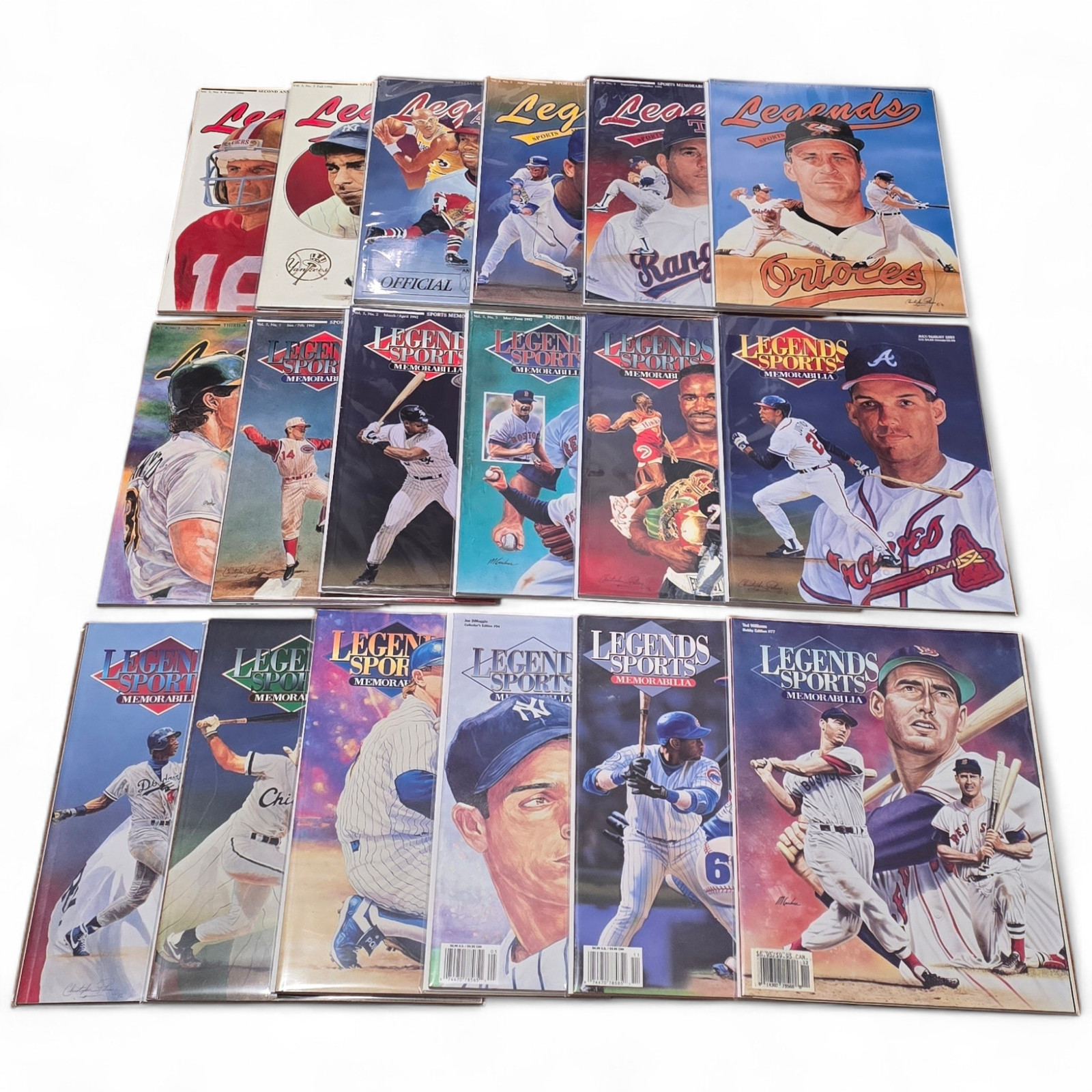 LEGENDS SPORTS MEMORABILIA Magazines (1990's) ALL ORIGINAL w/Cards LIKE NEW!