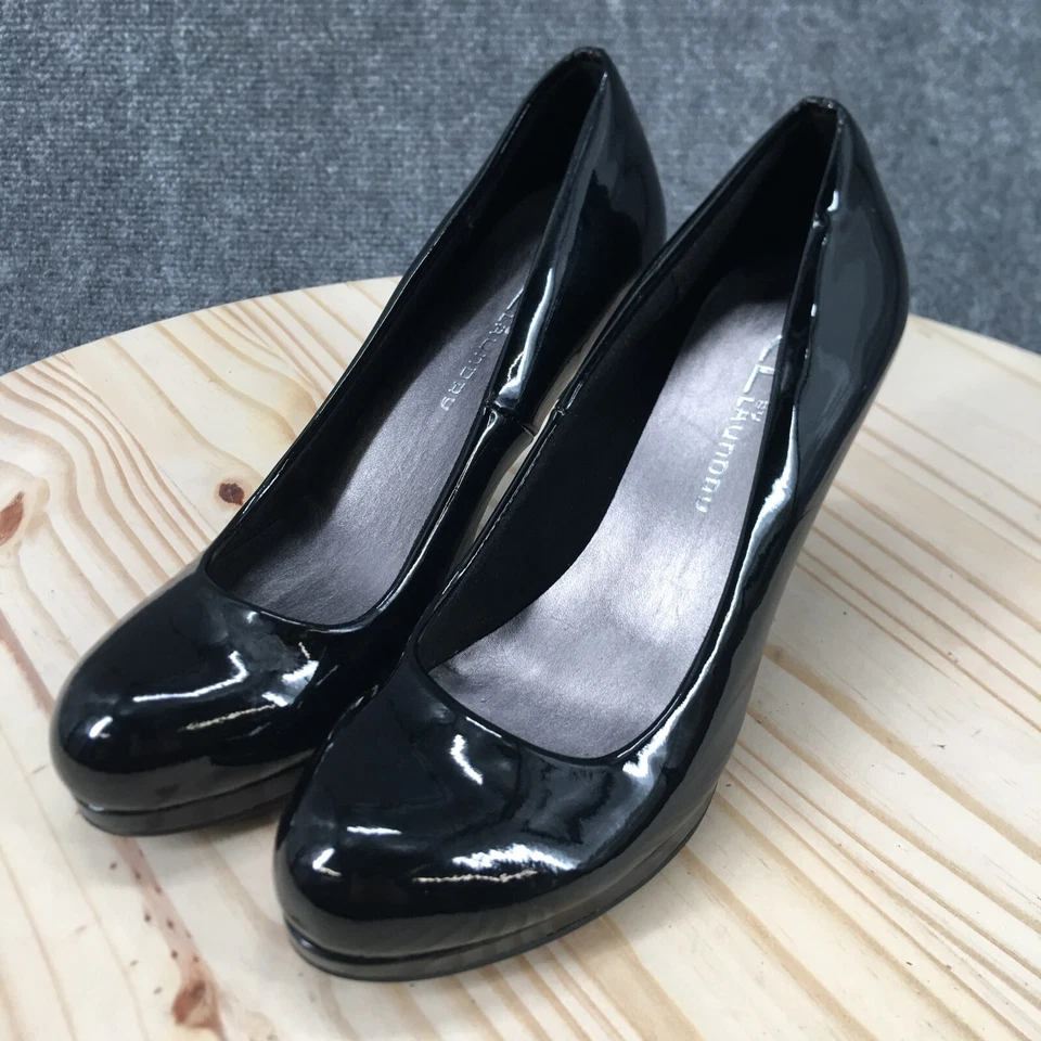 Tacones de lavandería CL by Chinese para mujer 7,5 vestido tacón de aguja charol negro Foto 3 de 4