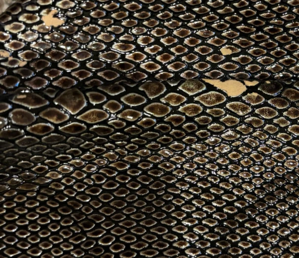 Bolso Base Miche + 4 Carcasas Grande Lona Tostada Cuadros Gris Imitación Piel de Serpiente Foto 3 de 3