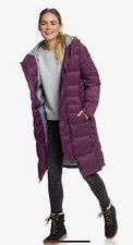 Euc Roxy Womens Everglade Long Winter Coat Size Medium Purple
