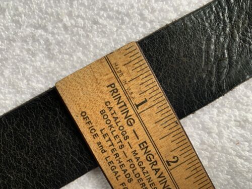 American Eagle Outfitters Belt Men 34-35 Heavy Genuine Leather Black Silver AEO - Picture 4 of 9