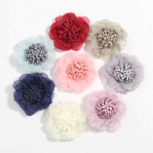 120Pcs 4.5cm 1.8" Mini Chiffon Fabric Flower For Hair Clips Accessories Lace - Picture 1 of 9