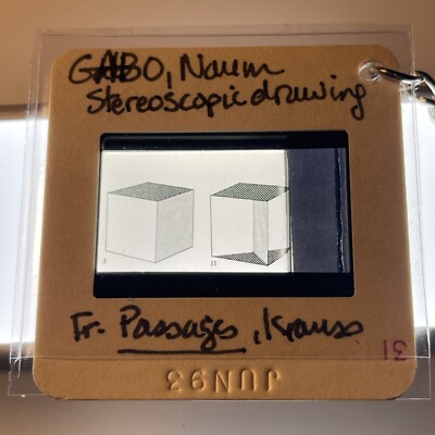 Naum Gabo  Stereoscopic Drawing  Vintage 35mm Slide Art Keychain 242