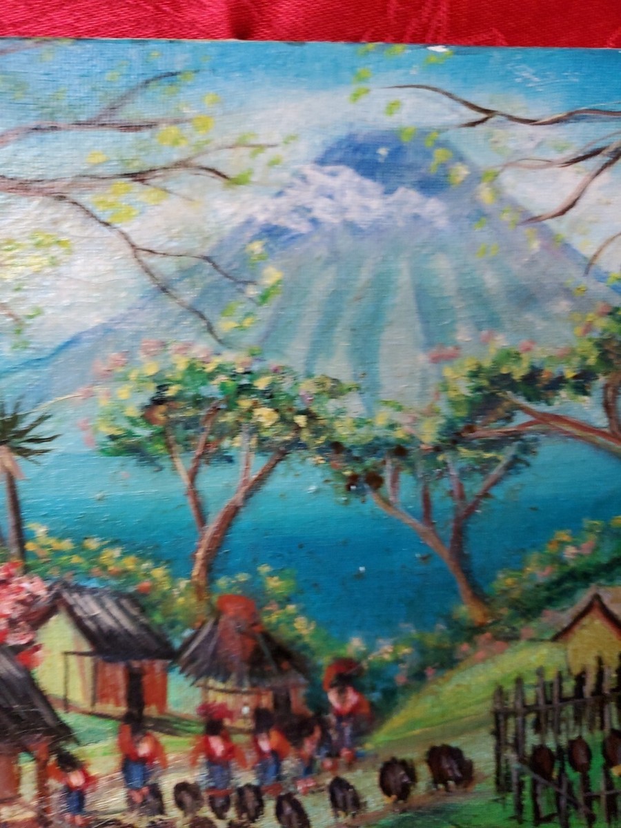 Vintage Oil On Canvas Okinawa Japan 6 X 8 Unframed SIGNED 1950S
