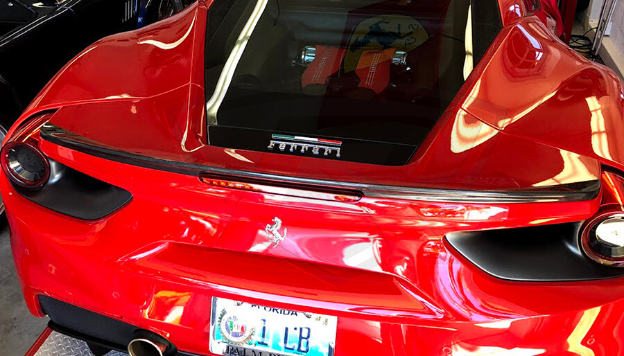 Ferrari 488 GTB & 488 Spider Carbon Fiber Rear Spoiler Lip