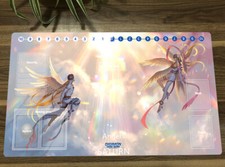 Hot 2021 Digimon Playmat Angewomon Angemon Trading Card Game Mat & Zones & Bag