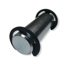 1" pin diameter x 3" long steel pivot pins with C-clip - set of 2 items