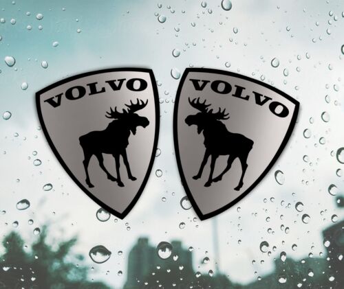 Se adapta a Volvo coche calcomanía de alce pegatina exterior izquierda derecha 2X plateada - Imagen 1 de 2