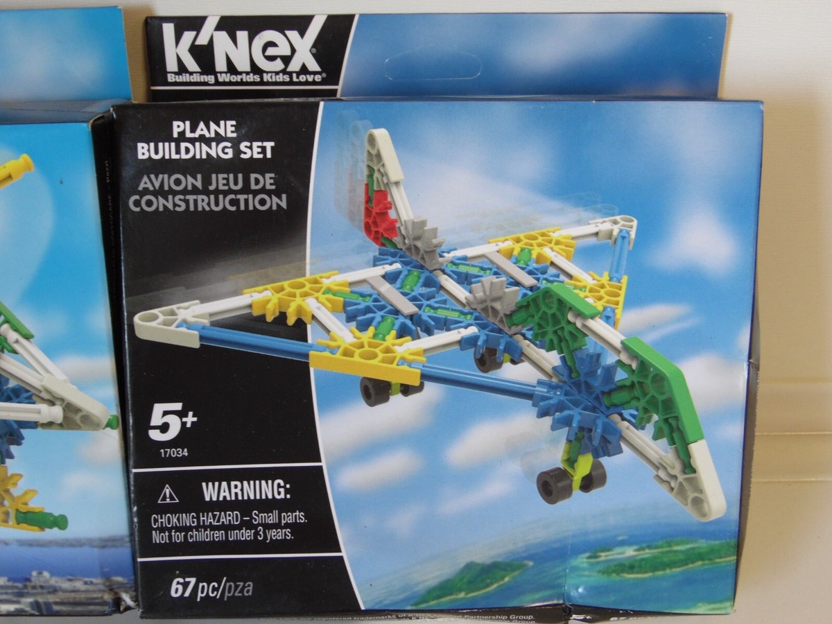 lot of 2 k'nex helicopter and plane building set 62,67 piece sets