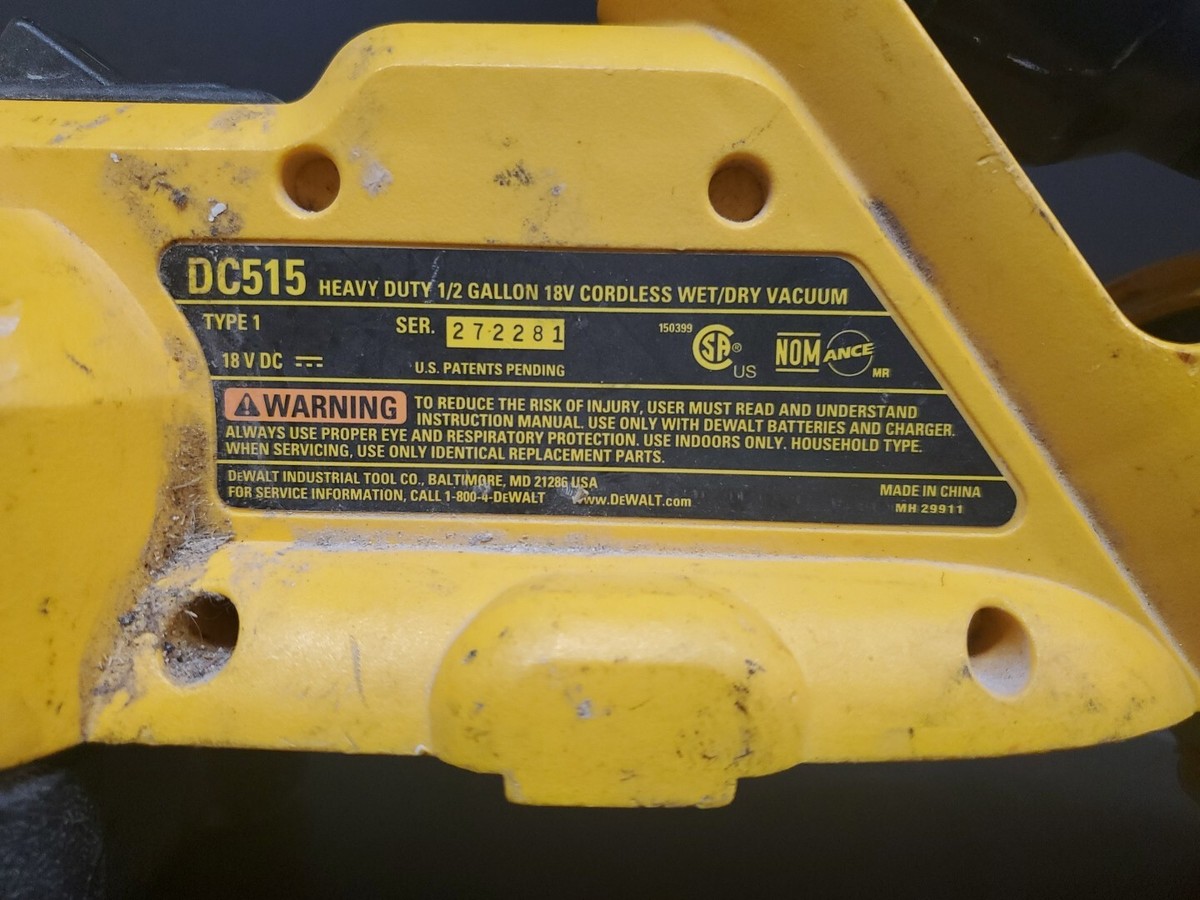 DeWalt DC515 Cordless 18V Wet/Dry Portable Vacuum (Bare Tool) | eBay