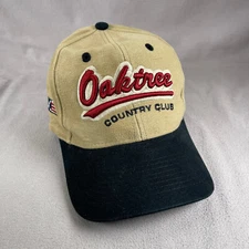 Oaktree Country Club Hat Men OS Beige Golf Strapback Cap Ahead Script