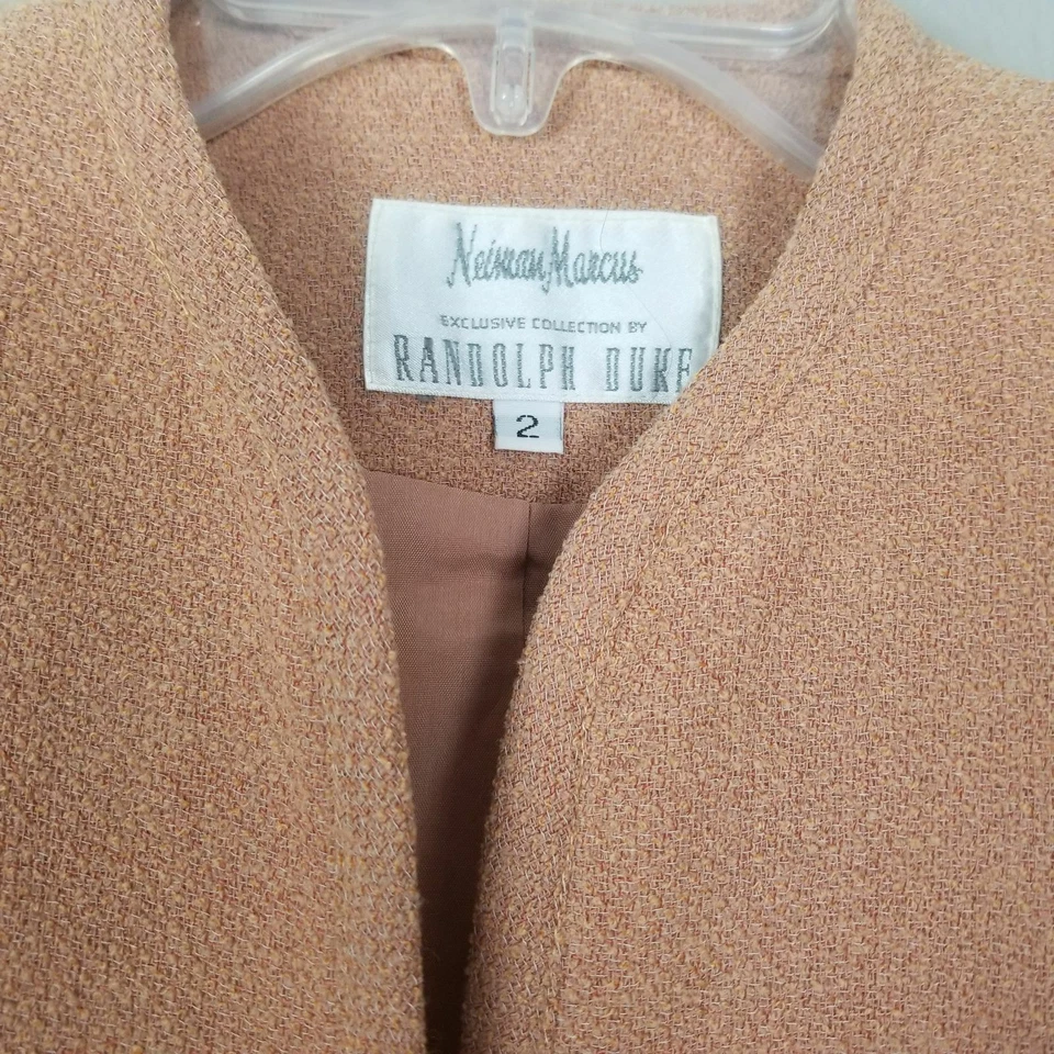 Chaqueta De Colección Neiman Marcus Randolph Duke Mezcla Lana Albaricoque 2 Carreras Foto 2 de 4