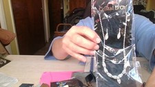 NEW IN PKG Cristal D'Or Rhinestone Necklace  Earring Set Wedding/Prom/Formal