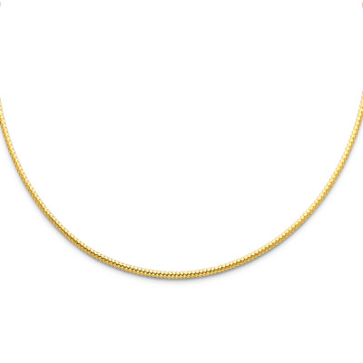 Real 14k Yellow Gold 2MM Sparkle Omega Necklace Chain 17" Inch Women 2 ...