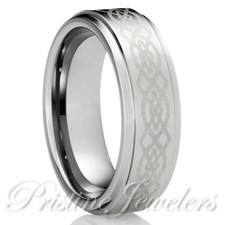 NEW Tungsten Carbide Silver Celtic Knots Mens Jewelry Wedding Band Promise Ring