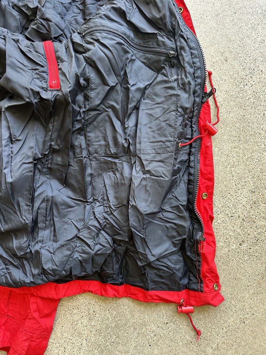 Vintage REI GORE-TEX Red Full Zip Button Closure Rain Coat Jacket