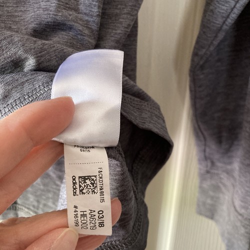 ADIDAS HEATHER GRAY POLY LIGHTWEIGHT HOODED PULLOVER TOP SZ YOUTH SMALL (8) - Picture 5 of 11