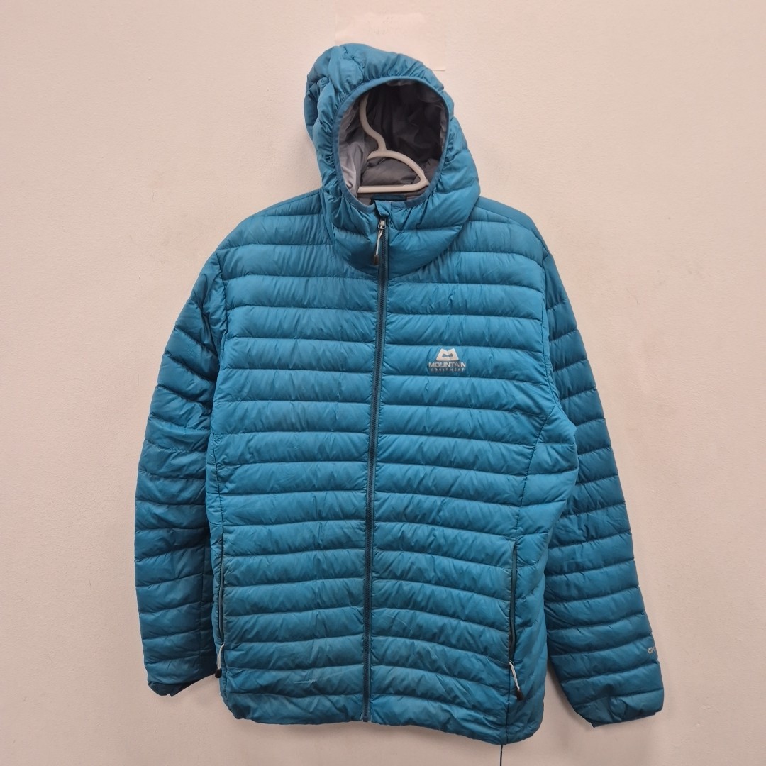 Arete Hoody Down Puffer Blue Hooded Coat Jacket Size Large