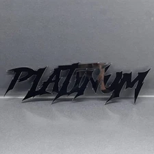 1PC PLATINUM Emblem – Black Acrylic Fender or Tailgate Badge for Car, SUV, Truck