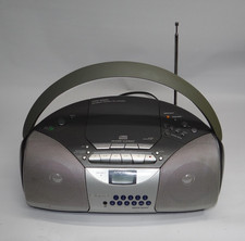 Sony CFD-S500 Portable Cassette Boombox Silver CD Player Radio - CD Works well