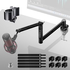 CACENCAN M05 Boom Arm, 360 Rotatable Microphone Stand with Desk Mic Black
