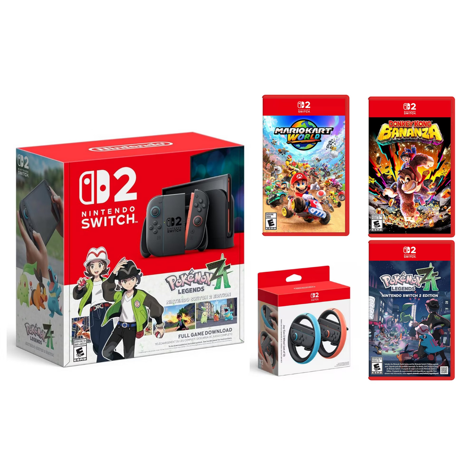 Nintendo Switch 2 Console with Mario Kart World, Donkey Kong Bananza and Joy Con