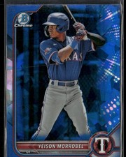 2022 Bowman Draft Sapphire Edition Yeison Morrobel BDC-58 Texas Rangers