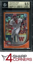 2025 BOWMAN CHROME ORANGE REFRACTOR #89 ELLY DE LA CRUZ RC REDS #/25 BGS 9.5