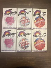 6 Vintage Anagram Mylar 18” Balloons- Congratulations, Anniversary & Birthday, A