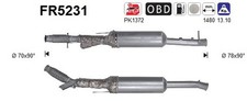 DPF Rußpartikelfilter Dieselpartikelfilter AS FR5231 Cordierit für PEUGEOT 308 2