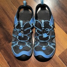 TEVA Manatee Water Youth Sandals Blue Graphite Size 4 Bungee Cord Lace System
