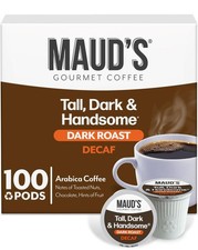 Maud's Decaf Dark Roast Coffee Pods 100 ct for Keurig, 100 Arabica
