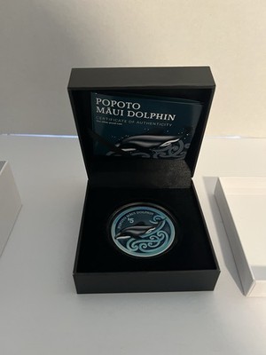 New Zealand 2024 $5 Popoto Maui Dolphin 2oz Silver Proof Coin No. 284