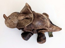 14" Russ Berrie Zonies Triggor Triceratops Dinosaur Bean Bag Stuffed Plush Toy