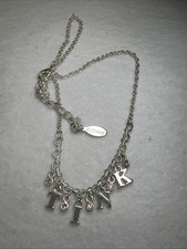 Disney Tinker Bell Tink Dangle Charm Silver Tone 16" Necklace 2" extender