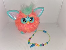 Furby Coral Interactive Plush Toy Light Up Sounds Doll 2023 Hasbro Orange Fur