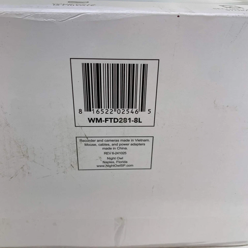 New Night Owl 2-Way Audio 12 Channel DVR Security System 8 cameras WM-FTD281-8L - Image 2 of 4