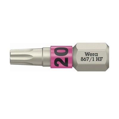10 Stk. Wera Bit 867 TORX  HF 1/4 Zoll TX 20 L.25mm m.Farbleitsystem Wera Werk