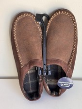 George Men's Memory Foam Indoor/Outdoor Slippers Size 9/10 Brown New