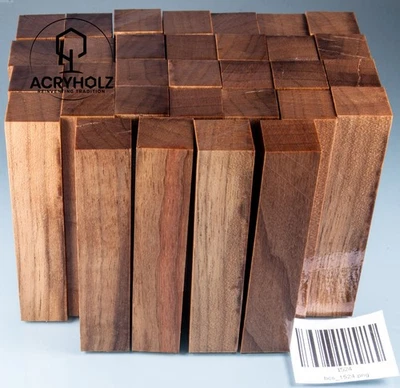 1524 Nussbaum Drechselholz stabilisiert | 100x20x20 | ACRYHOLZ | Stiftrohling - Bild 1 von 2