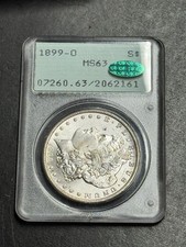 1899 O Morgan Silver Dollar PCGS MS63 CAC OGH Rattler Stunning BU $1 Coin (3495)