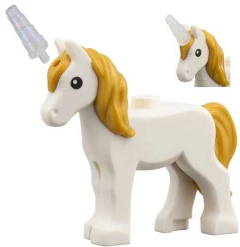 Lego New 71052 UNICORN ELF Minifigure HORSE Foal White Pearl Gold Hair Part