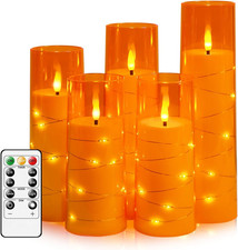 Flameless LED Candles with Timer 5 Pc Flickering Flameless Candles for Romantic